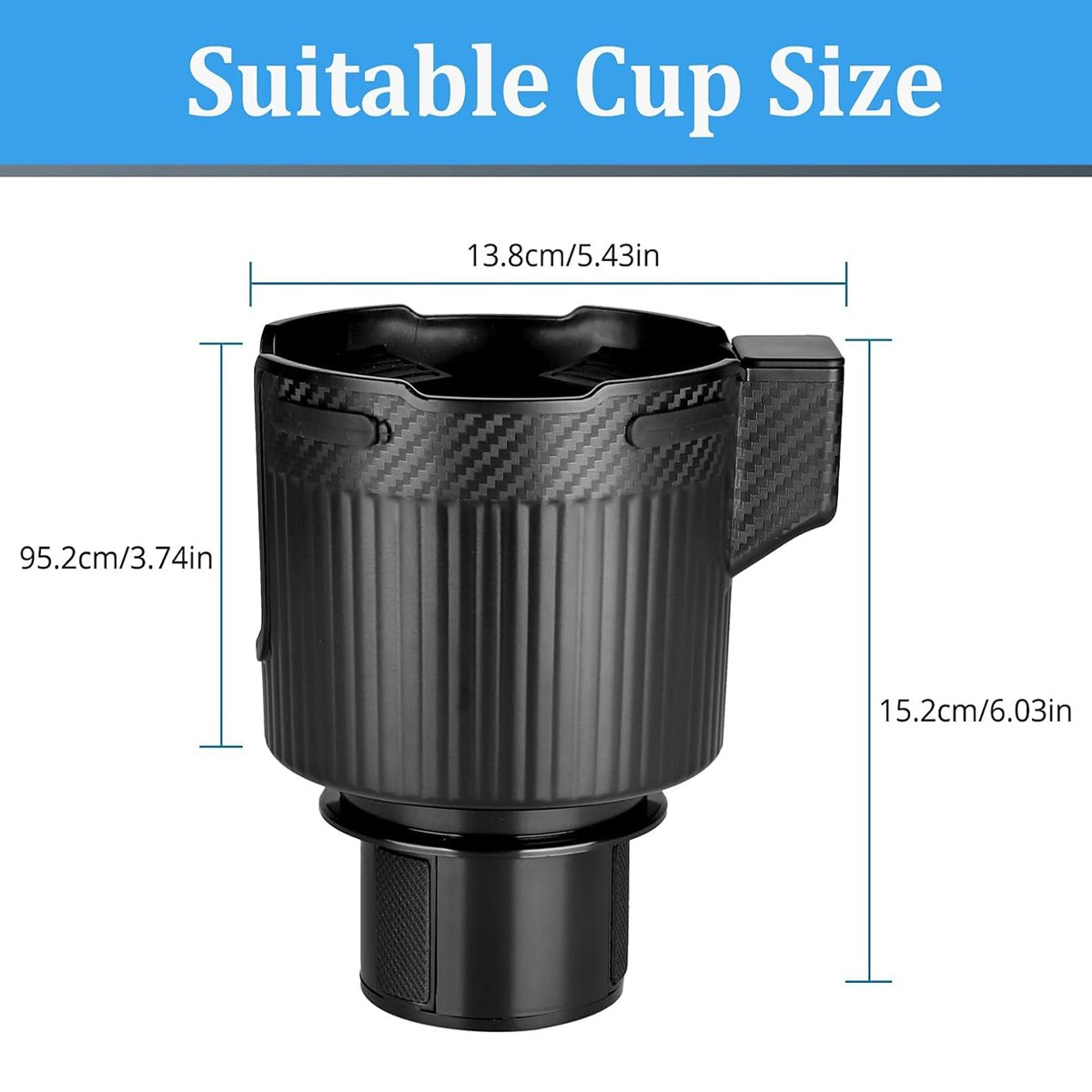 Car Cup Holder Expander Adapter Universal For Large Bottles Mugs Coffee Drinks