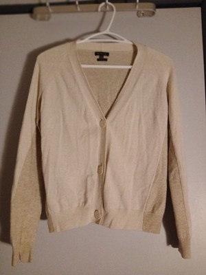 MASSIMO DUTTI, 100% MERINO WOOL, WOMEN'S XS, TWO-TONE,  LONG SLEEVE CARDIGAN