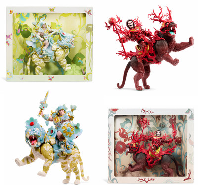 MOTU James Jean Floral He-Man und Battle Cat u Skeletor und Panthor 2-Pack Figur