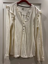 Anthropologie Pilcro ruffled henley XL