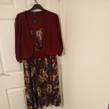 Stunning Evening Dress with matching red jacket never worn, complete with labels