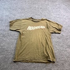 Hoonigan T-shirt Mens L Green Cotton Spell-out Logo Graphic Crew Neck Summer