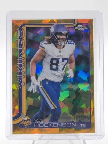 T.J. HOCKENSON 2025 TOPPS CHROME SAPPHIRE GOLD REFRACTOR /50 #200 VIKINGS Q2091