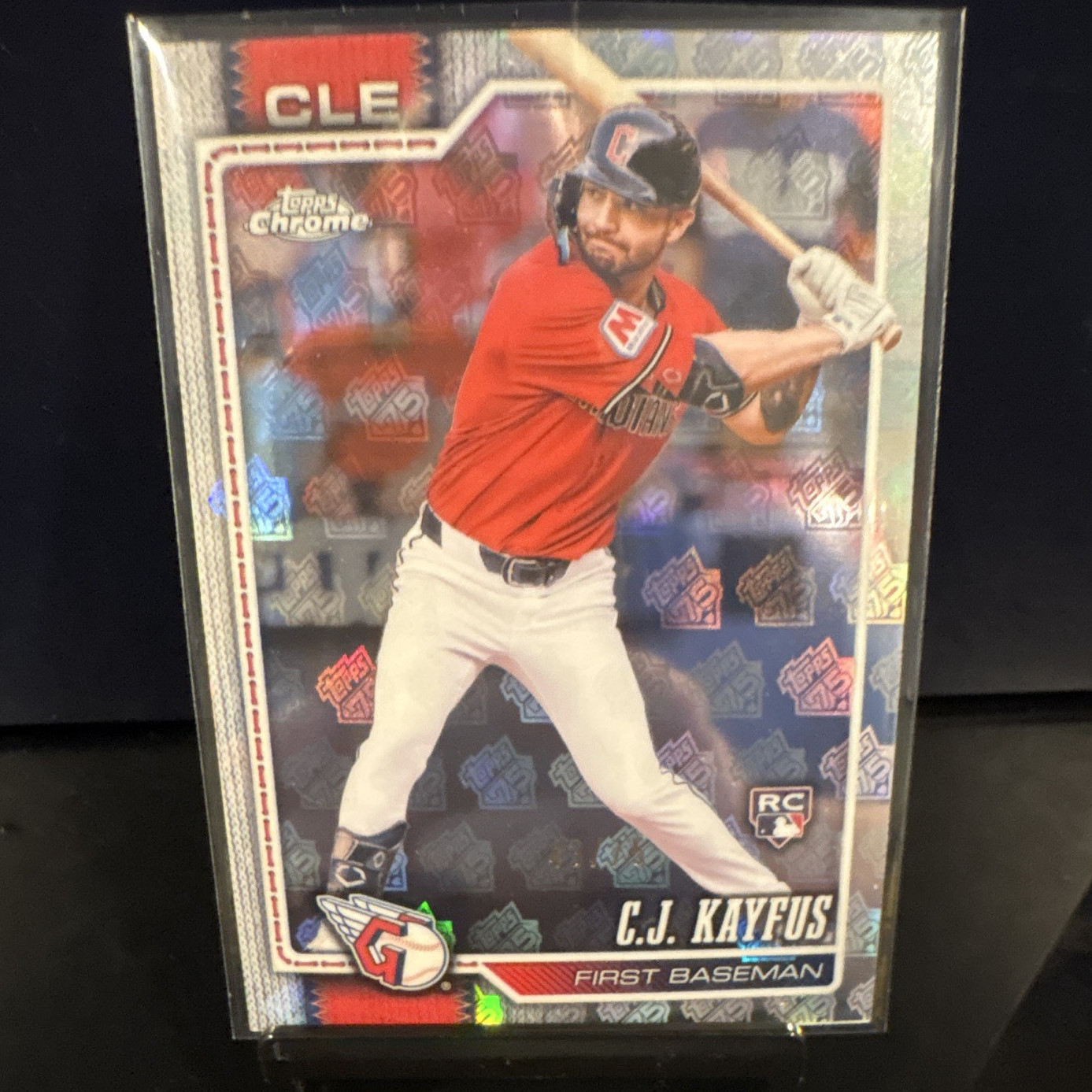 2025 Topps Chrome C.J. Kayfus RC #46 Refractor /75 Cleveland Guardians Rookie