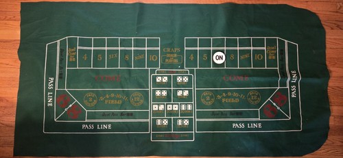 Craps Felt 36"×72" With ON/OFF Puck
