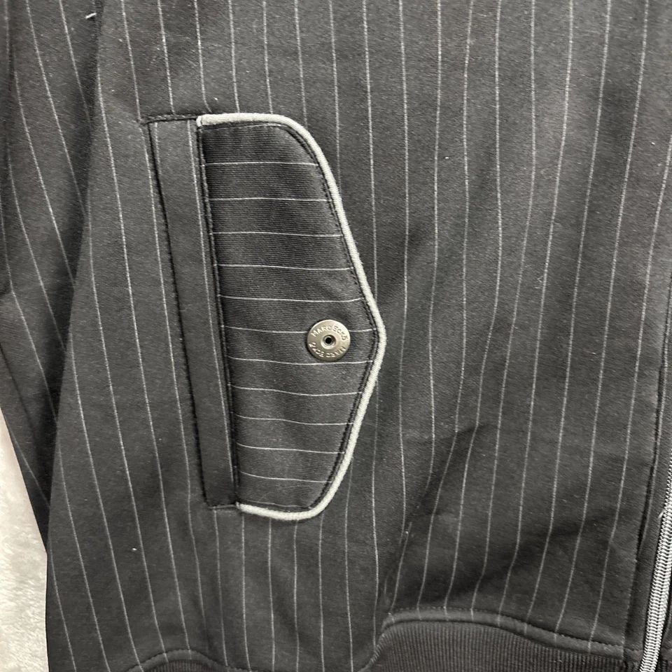 Chaqueta de béisbol Marc Ecko para hombre talla XXL negra/gris corte y costura cremallera frontal Foto 4 de 4