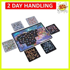 Jigsaw Puzzle Board with 6 Sorting Trays, Lightweight  Portable Felt Mat for...
