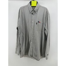 Cinch WRX Mens XL FR Flame Resistant Work Shirt HRC-2 NFPA 2112 Grid Check White