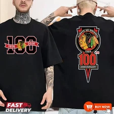 Chicago Blackhawks 100th Anniversary Two-Sided TShirt - Multicolors, S-5XL