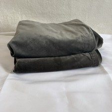 Velvet Curtains Darkening 2 Panels Dark Gray Cotton 51 x 84"