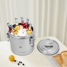 Rund Thermobehälter Edelstahl Thermobox Warmhaltebehälter Speisen Thermoport 10L