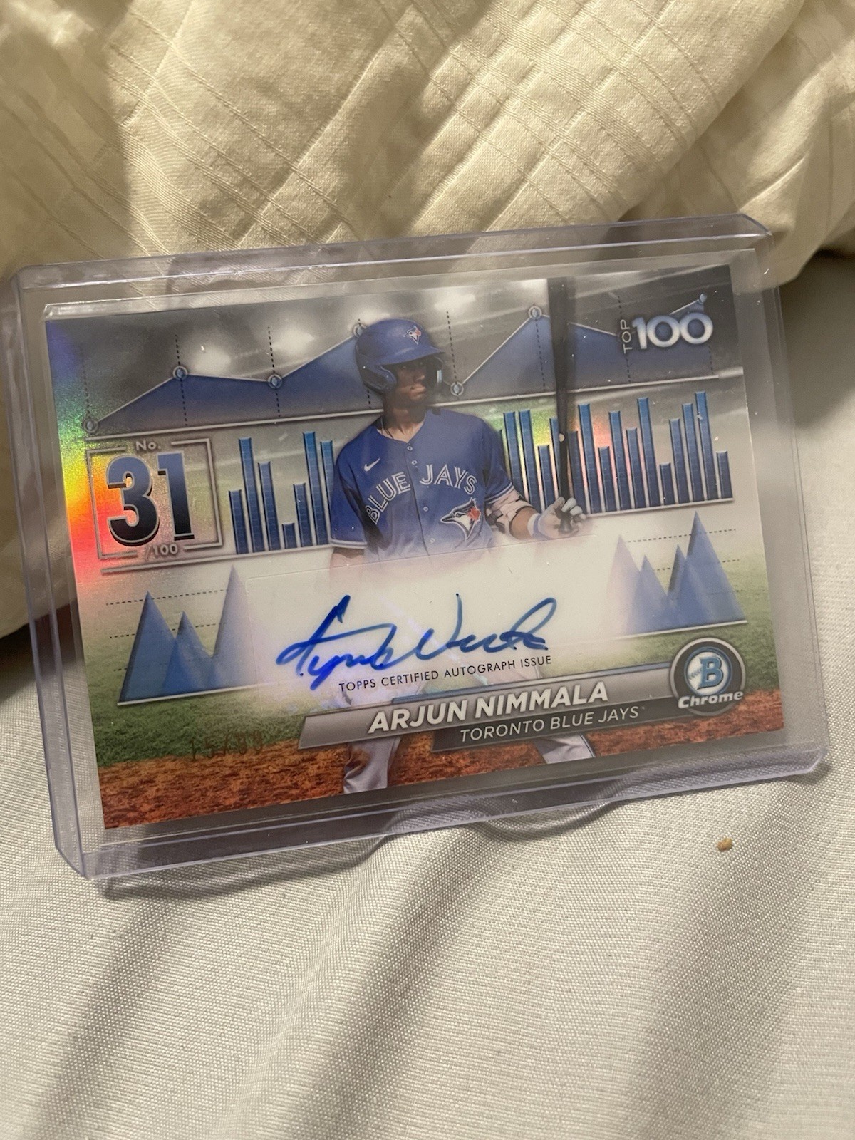 2024 Bowman Bowman Scouts Top 100 Arjun Nimmala #BTP-31 Auto /99