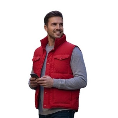 ASPEN COUNTRY - VTG  Men's Insulated puffer vest - Polyester- Red - Size M