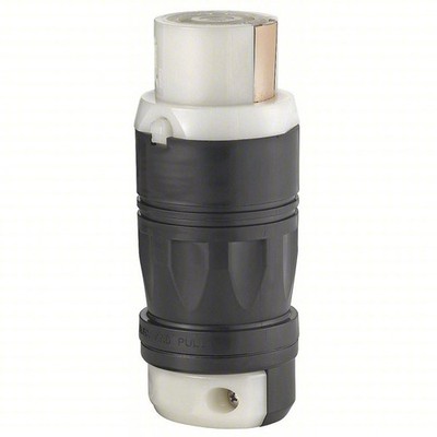 Leviton 3764C 250 VDC/600 VAC Locking Connector Industrial Grade - Black/White