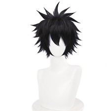 Rock Spiky Cosplay Wig Short Black Heat Resistant Synthetic