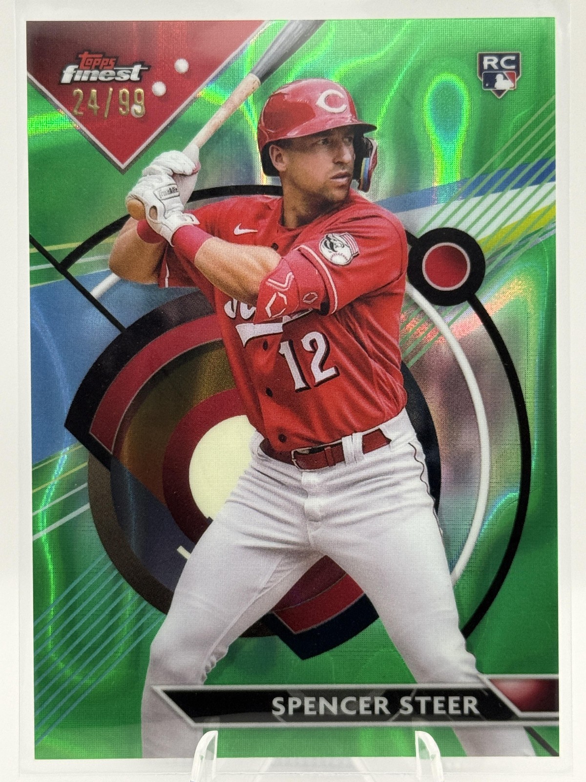 2023 Finest #95 Spencer Steer Green Lava Refractor #/99