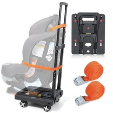 Car Seat Dolly for Airport Folding Car Seat Roller Cart Black