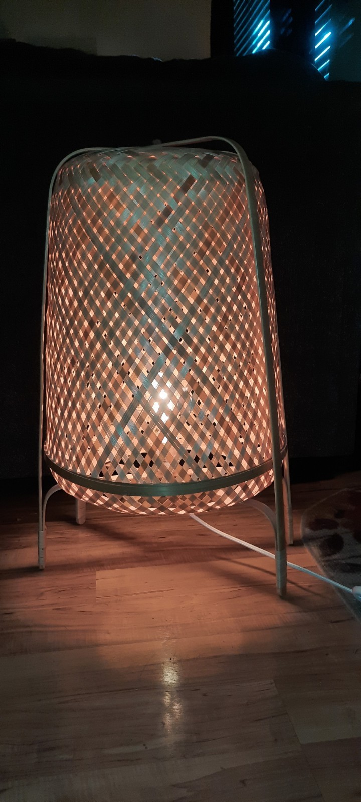 Ikea Knixhult 26-Inch Tall Bamboo Floor Lamp for Natural Home Decor