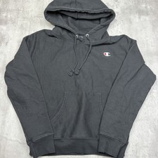 Champion Reverse Weave Hoodie Mens Small Black Heavyweight Pullover Sweatshirt