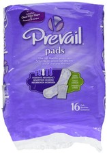 Prevail Feminine Pads, Moderate Long, 16 Count, Discreet Comfort, Reliable Bl...