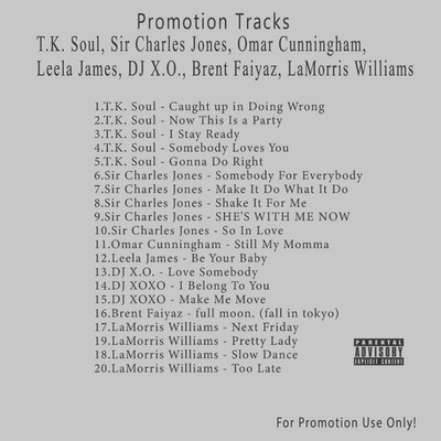 R&B/Soul.. White CD. T.K. Soul, Sir Charles Jones, Omar Cunningham, Leela James