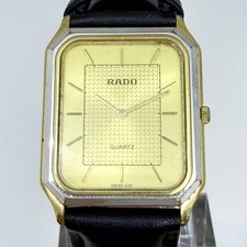 Orologio RADO Square Ref 133.5292.2 Quadrante Oro Quarzo Uomo Donna...
