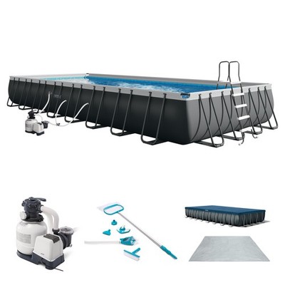 Intex 32ft x 16ft x 52in Ultra XTR Rectangular Pool Set with Maintenance Kit