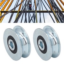 ༝2Pcs Pulley Wheel 40mm Outer Diameter 8mm Center Hole Diameter Alloy Steel