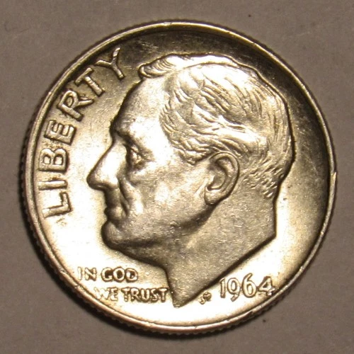 1964 P ROOSEVELT DIME , 90% Silver BU