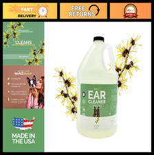 Natural Dog Ear Cleaner - 1 Gallon, Witch Hazel  Aloe Vera, Gentle Formula, Bre