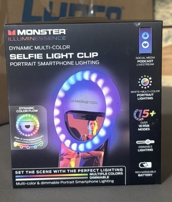 Monster Illuminessence Multi-Color Rechargeable Selfie Light Clip MSV7-1004-RGB