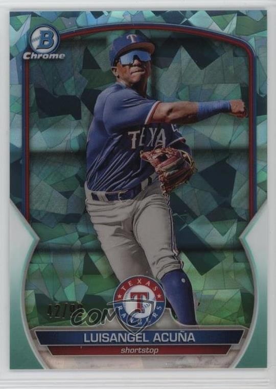 2023 Bowman Chrome Sapphire Prospects Aqua 42/99 Luisangel Acuna Acuña 11s9