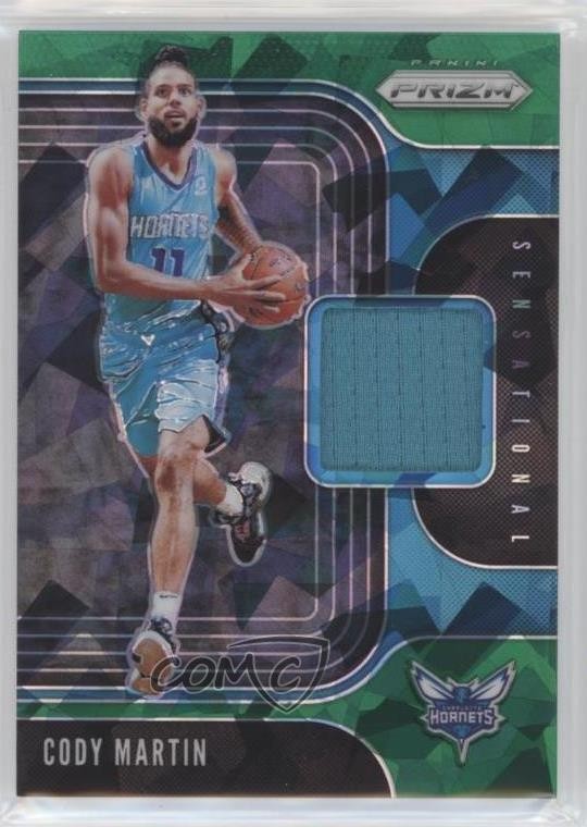 2019-20 Prizm Sensational Swatches Jersey Green Ice /56 Cody Martin Rookie RC