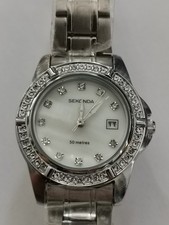 Image of Sekonda Ladies Watch 2609HP Silver Stone Set Bezel Mother of Pearl Dial