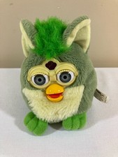 Vintage Furby Buddies FROG Green Tan Fur Rare Buddy 1999 Tiger 4 Inch Plush