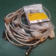 Lot of Seven 7 Used Serial Extension Cable DB9 Male to DB9 Female