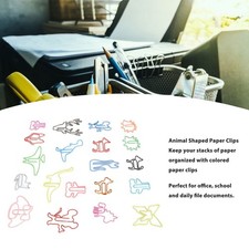 100pcs Animal Shaped Paper Clips Cute Funny Assorted Colors Metal Bookmarks