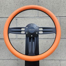14 Black Double Barrel Wheel W Orange Vinyl Half Wrap Gmc Horn Button 14 Black Double Barrel Wheel W Orange Vinyl Half Wrap Gmc Horn Button