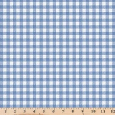 Americana Baby Blue Plush Gingham 100% Cotton Fabric By half yard