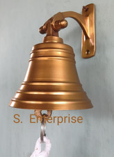 Nautical Brass Ship Bell Hanging Door Bell  With Wall Mounted Bracket