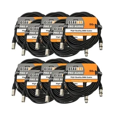Gearlux DMX Cable, 3 Pin, Male to Female, 50 Feet - 10 Pack 50 Ft