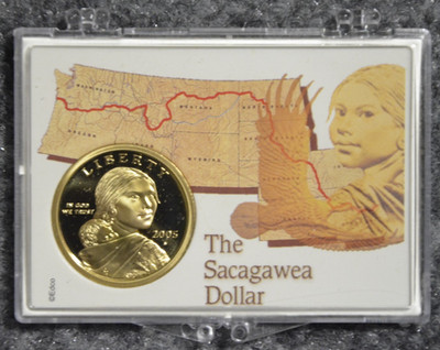 2005-S Proof Sacagawea Dollar 1$ w/ 2x3 Snaplock Case