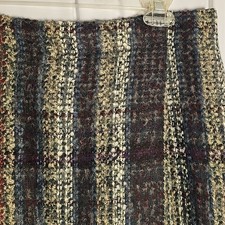 Lands End Womens Blue Gray Tan Wool Blend Fau...