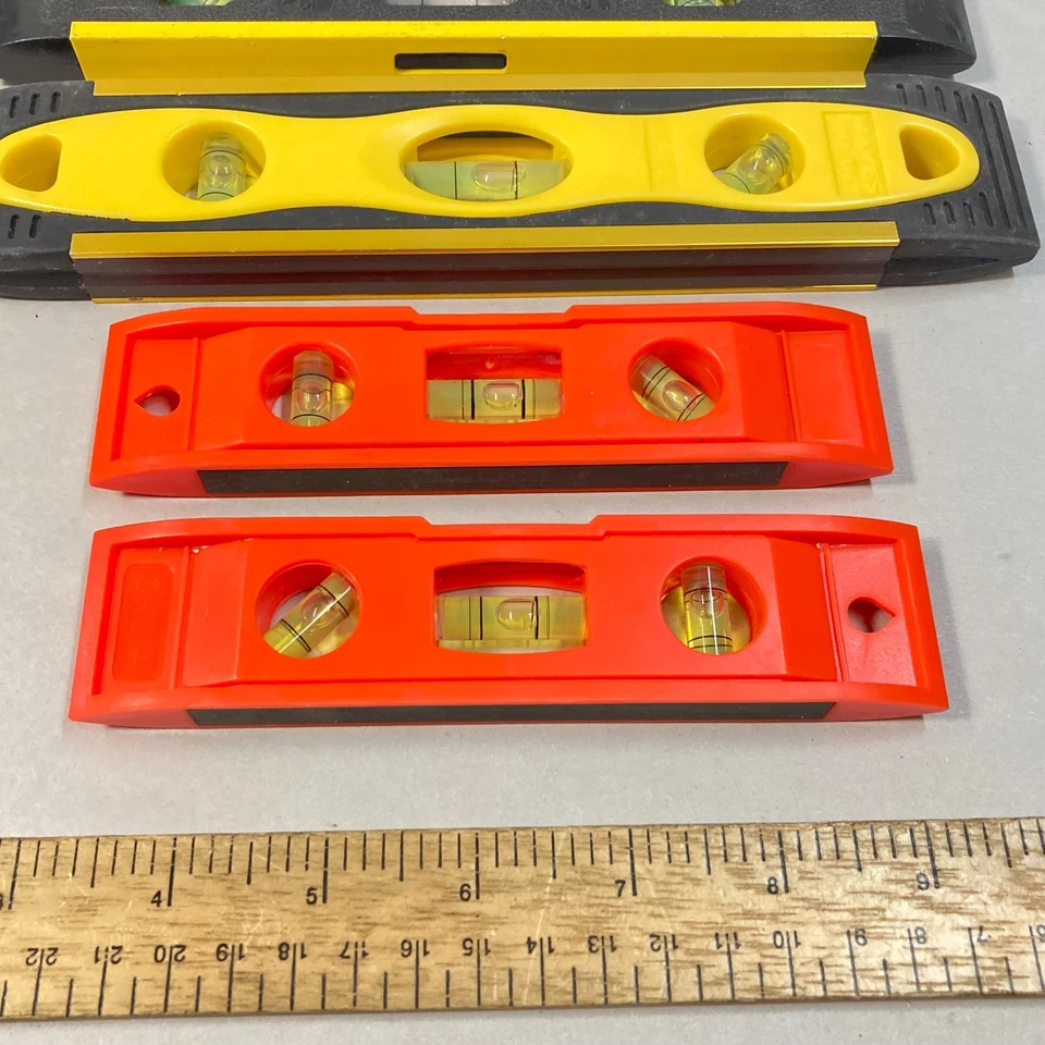 Torpedo level Lot 4 Pc Spirit Levels 9" w/ 2 Mayes - Image 3 of 4