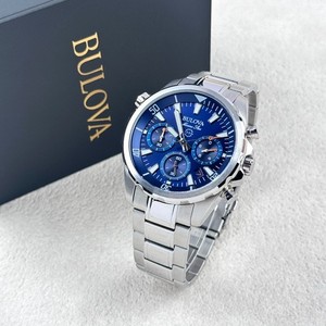 Bulova Marine Star 96B256 Cadran bleu Montre Quartz Sport en acier inoxydable pour homme