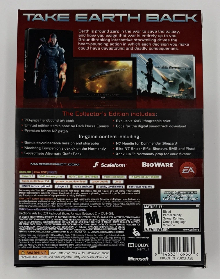 NEW Mass Effect 3 N7 Collector's Edition Microsoft Xbox 360 Sealed Fast Free Shp - Image 2 of 4