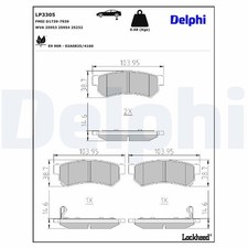 DELPHI Bremsbeläge Satz Hinten Bremsklötze für CHEVROLET SPARK (M300) LP3305