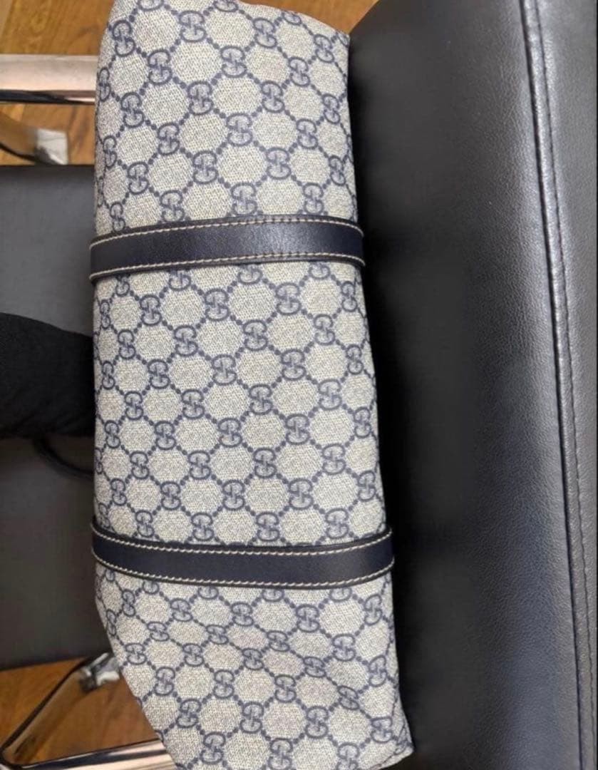 GUCCI GG Pattern Tote Bag Beige/Black Leather Large Authentic Vintage thumbnail 8