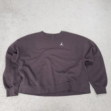 Jordan Brooklyn Sweatshirt Womens M Brown Cropped Boxy Loose Fit Athleisure