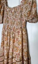 Spell And The Gypsy Juniper Shirred Dress Size Small In Cream